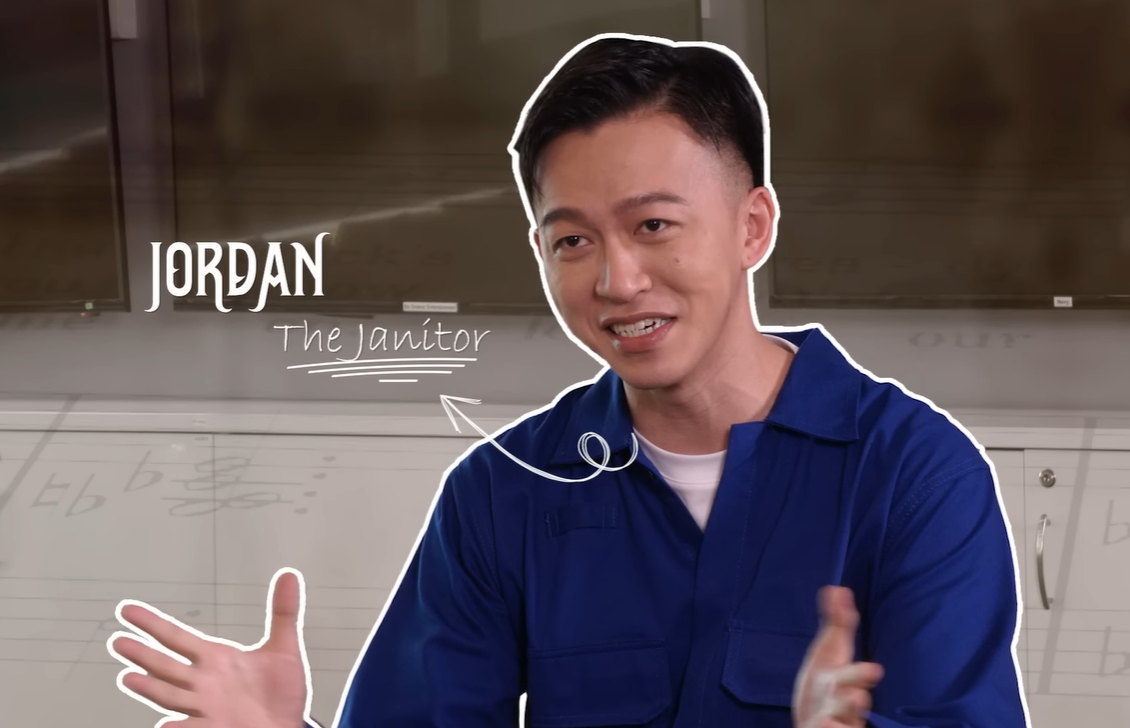 A man named Jordan, identified as "The Janitor," in a video still.